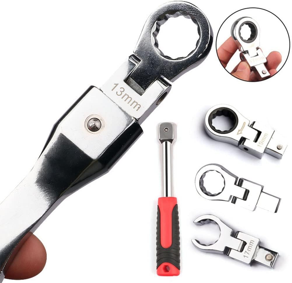 Juego de 27 llaves de trinquete de cabeza flexible, 0.236 in-0.787 in, cabezales de trinquete Torx intercambiables con puntas de destornillador,