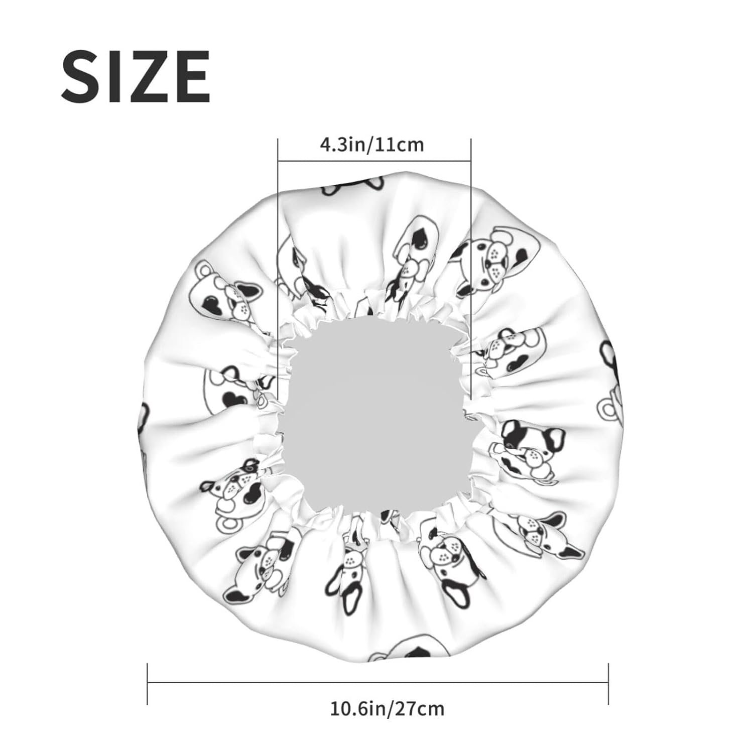 Cute Dog Double Layer Waterproof Shower Cap Suitable For All Head Sizes