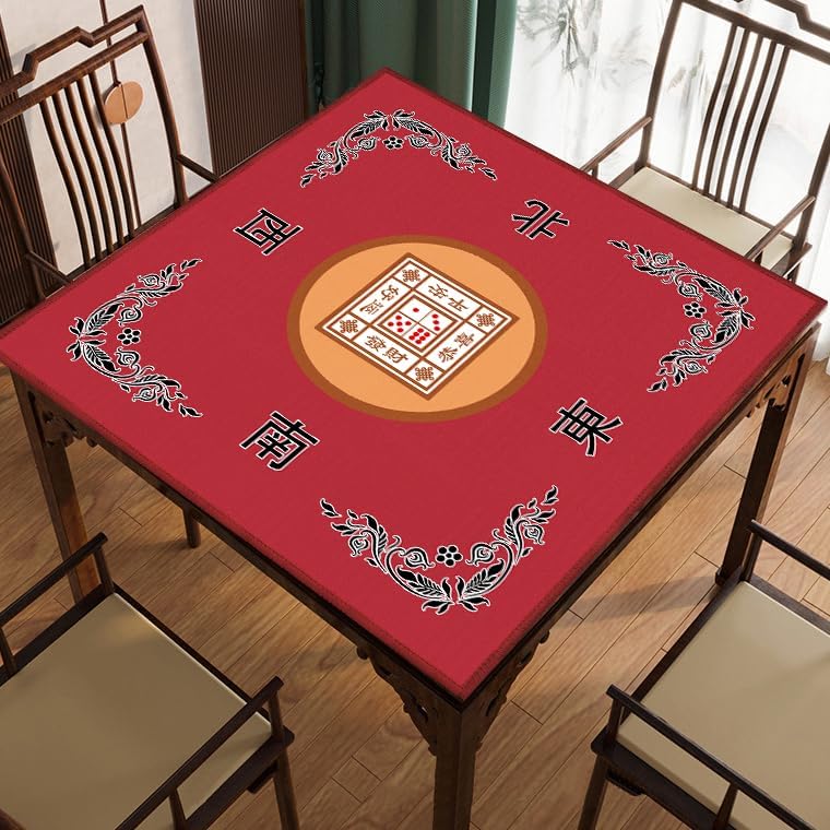 Mahjong Mat, cubierta antideslizante y de reducción de ruido, 30.7 pulgadas de largo x 30.7 pulgadas de ancho (30.7 in x 30.7 in), mantel de