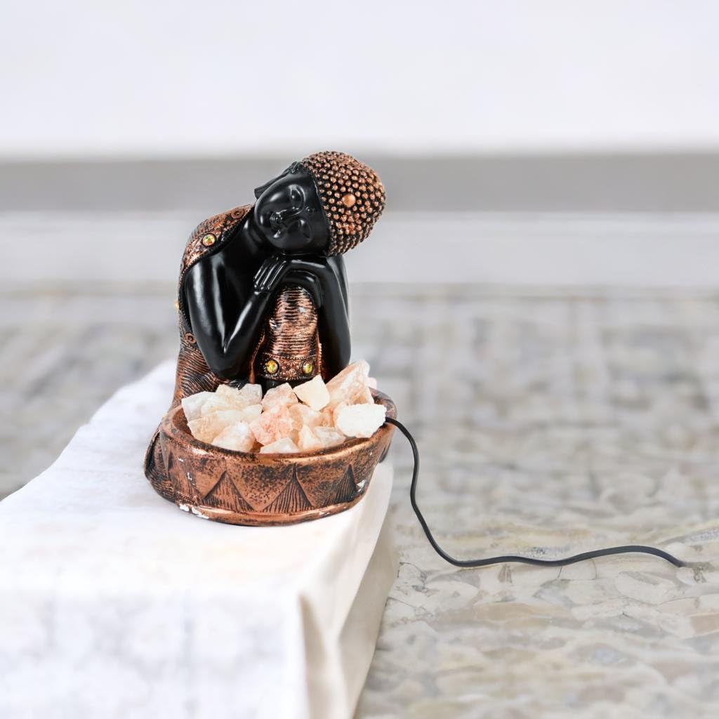 Dreaming Buddha – Lámpara de sal del Himalaya con dos bombillas