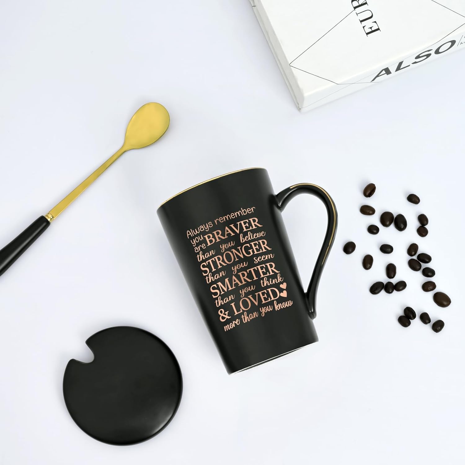 YHRJWN Taza inspiradora con texto en inglés “Always Remember You Are Braver Than You Believe, You Are Loved”, regalos para mujeres con cáncer,