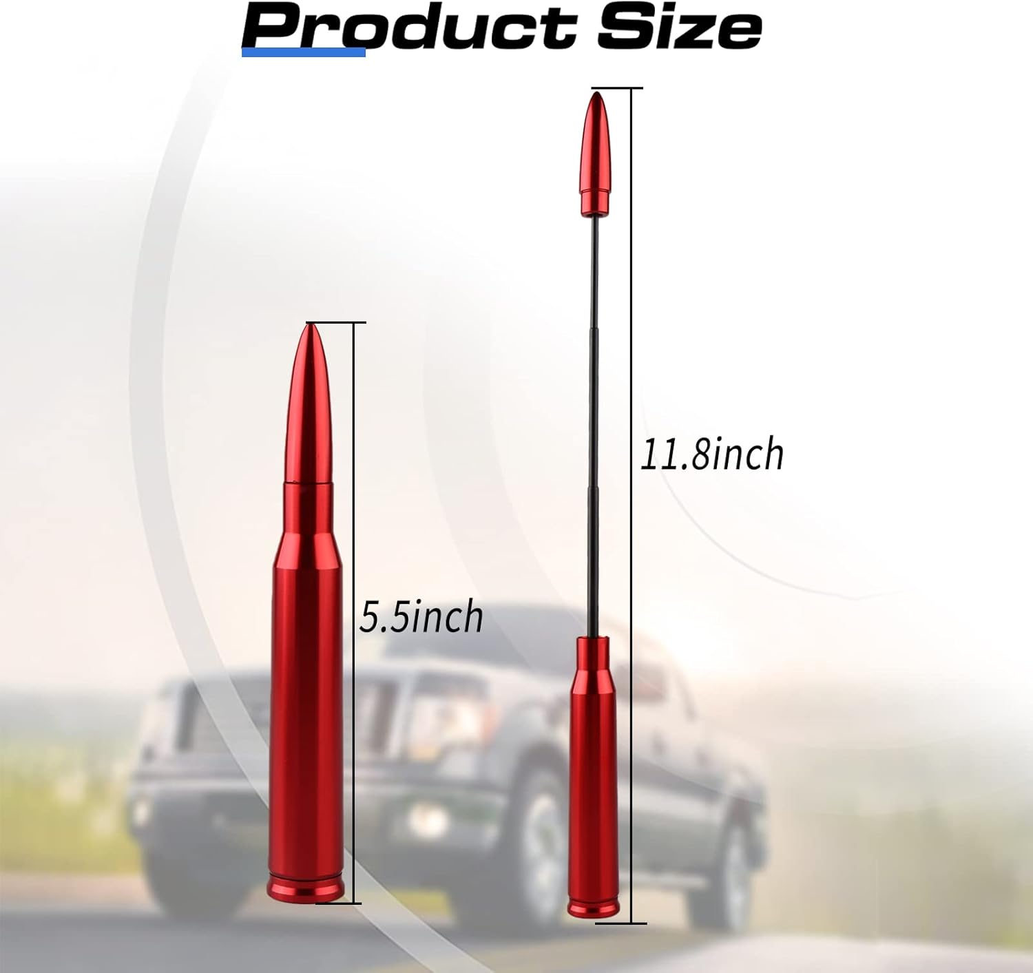 Pack-1 – Antena retráctil para camioneta para automóvil, kit de antena retráctil para Chevy Silverado 1500 2500 3500 HD Avalanche GMC Sierra 1500
