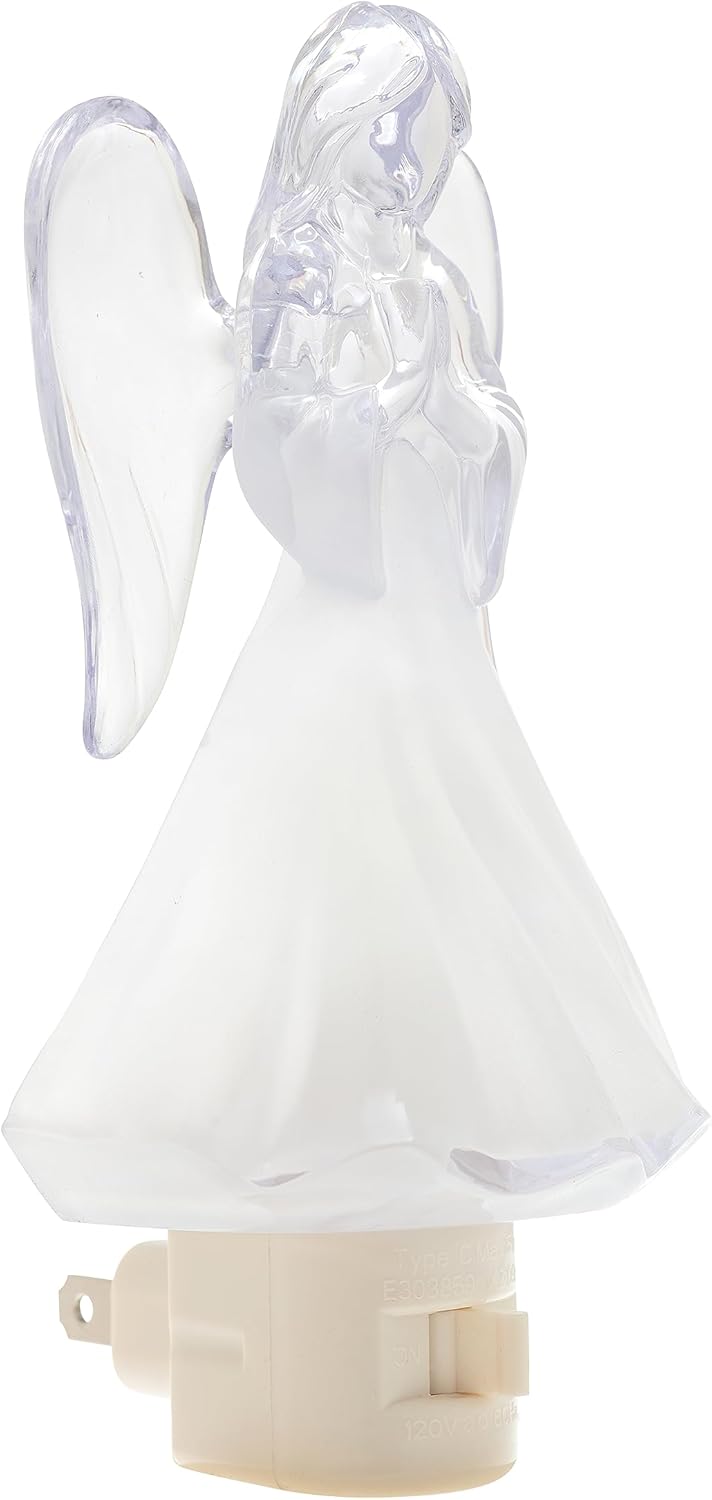 Creative Hobbies Luz nocturna Heavenly Glow Angel – Incluye 5 W C7 y enchufe giratorio con interruptor de encendidoapagado
