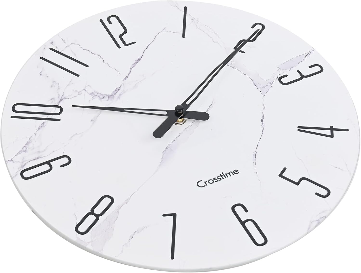 Reloj de pared moderno de 12 pulgadas, reloj de pared de vidrio para baño, minimalista, decorativo, funciona con pilas, silencioso, sin tictac, para