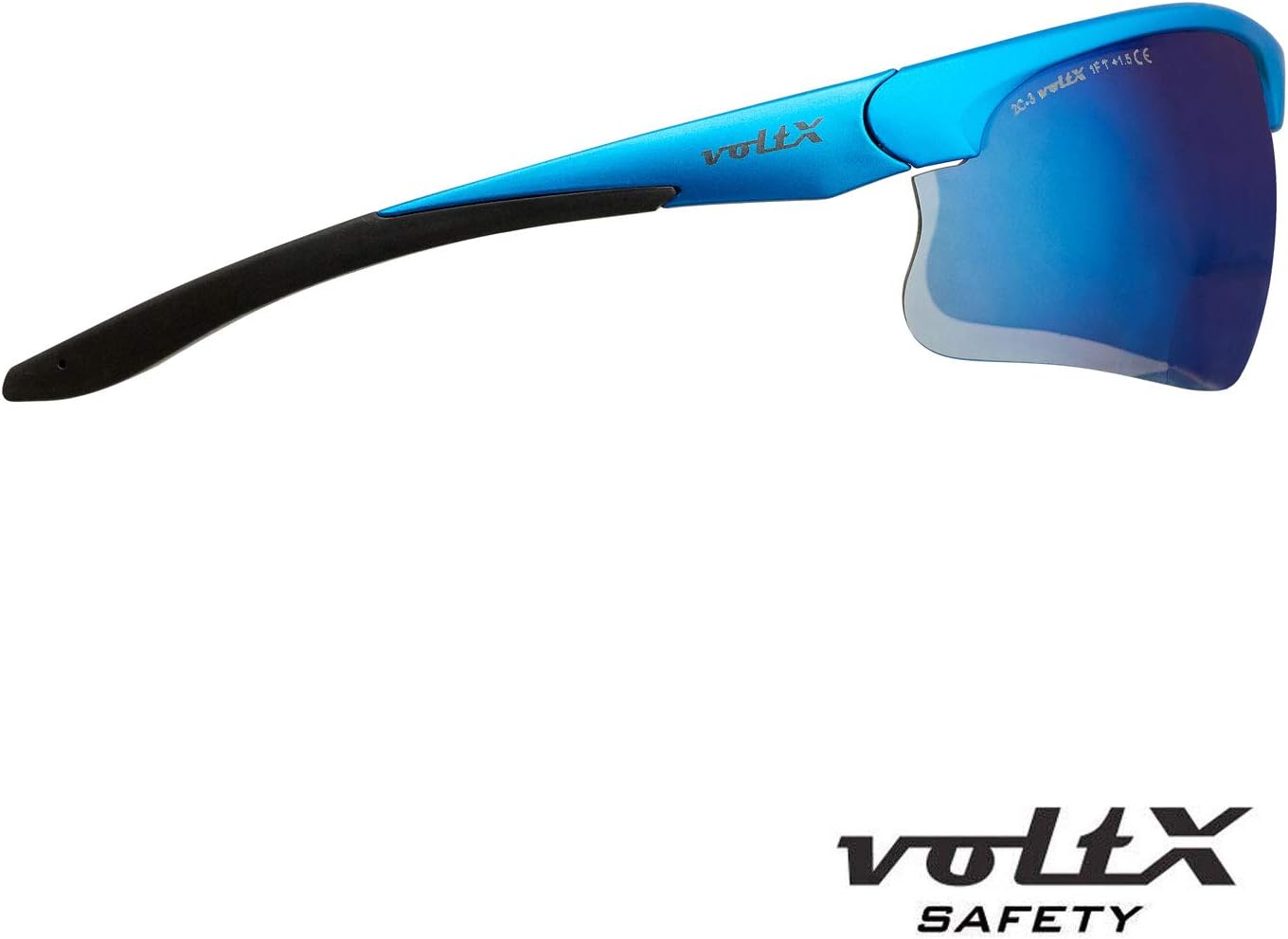 voltX ‘CONSTRUCTOR ULTIMATE’ Gafas de seguridad bifocales de lectura (marco azul, lente de espejo azul + 1.5 dioptrías) con certificación CE EN166FT