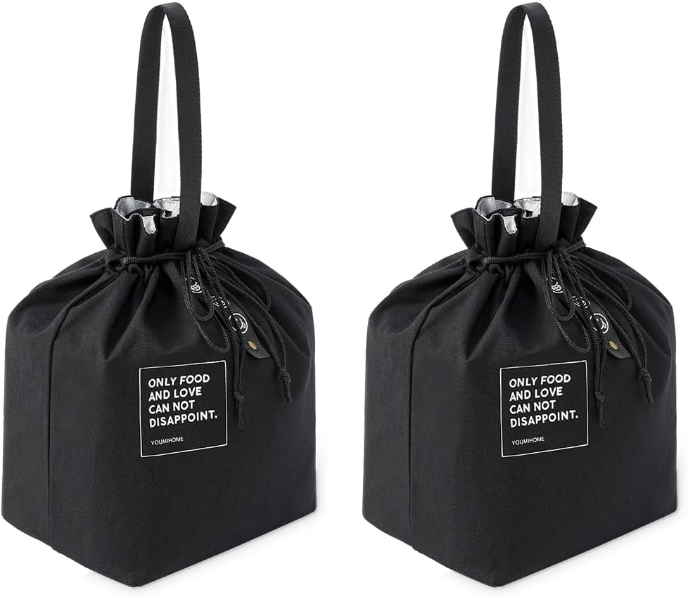 Bolsa de almuerzo reutilizable, bolsa aislada, kit de comida aislado con correas simples para adultos, mujeres y hombres, trabajo, picnic o viajes