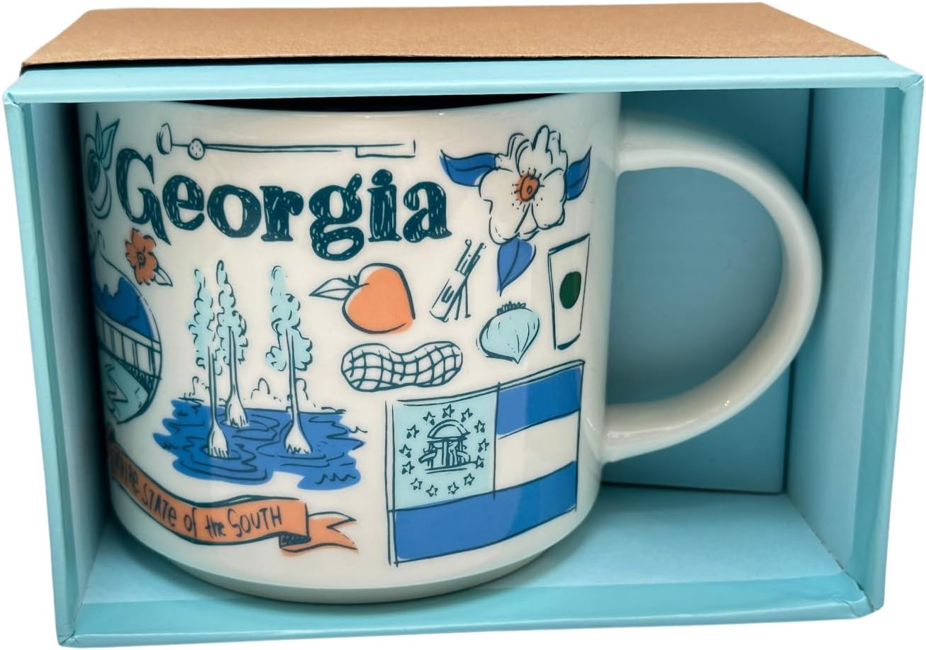Starbucks Taza de cerámica Georgia serie Been There Colección Across the Globe, 14 onzas líquidas
