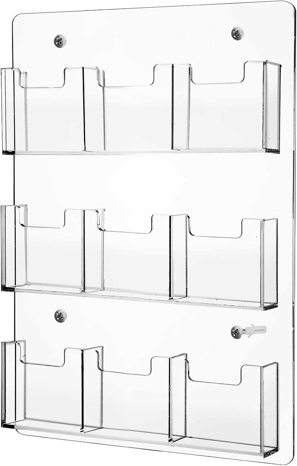 Soporte vertical para tarjetas de visita múltiple, organizador de tarjetas de visita de acrílico, soporte de exhibición para escritorio de pared (9