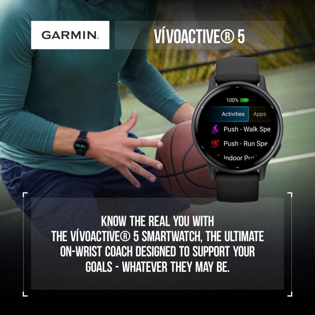 Wearable4U – Garmin Vivoactive 5 Fitness GPS Smartwatch, pantalla AMOLED de 1.2 pulgadas, hasta 11 días de batería, bisel de aluminio de orquídea