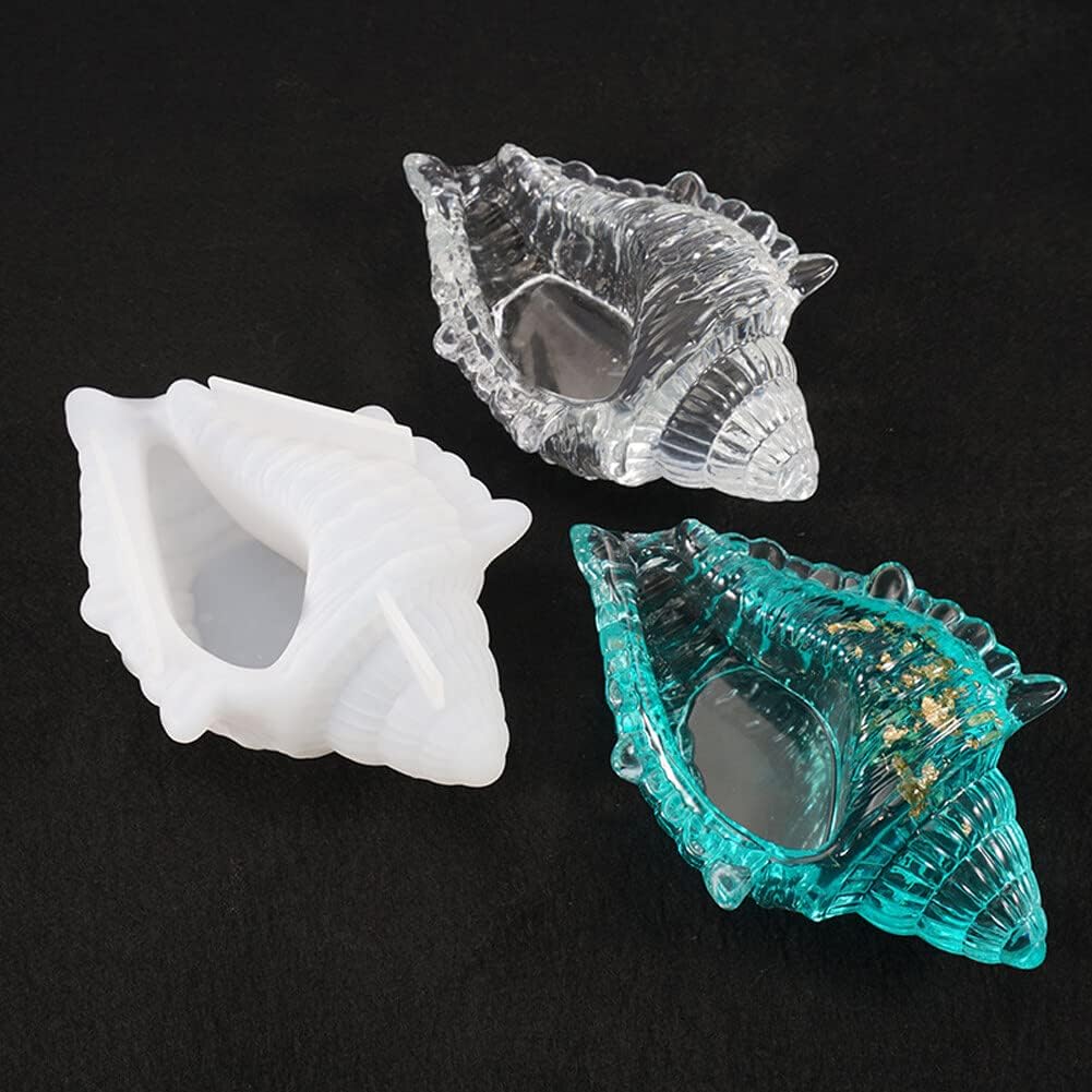 Molde de contenedor de almacenamiento de caracola, molde de silicona para caracola, concha, epoxi, bricolaje, 3D, hecho a mano, caracolas,