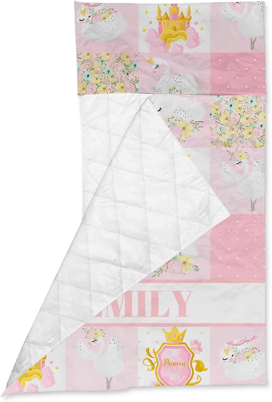 Tapete personalizado para siesta con nombre, saco de dormir de princesa cisne para niñas, colchón de cama personalizado para niños, bolsas de dormir