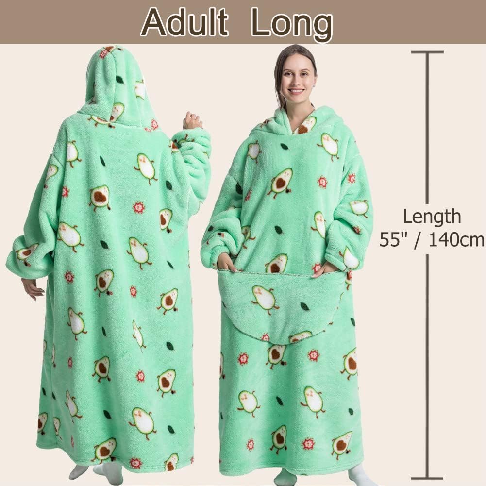 Très Chic Mailanda Manta con capucha para mujer, sudadera acogedora de gran tamaño con bolsillos gigantes para adultos y hombres