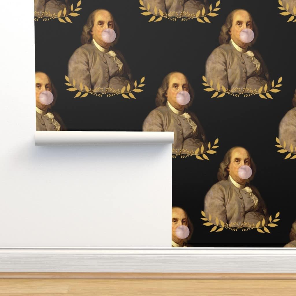 Spoonflower Papel tapiz autoadhesivo de 6 x 2 pies  Benjamin Franklin President Historical Whimsical Bubblegum papel tapiz extraíble personalizado