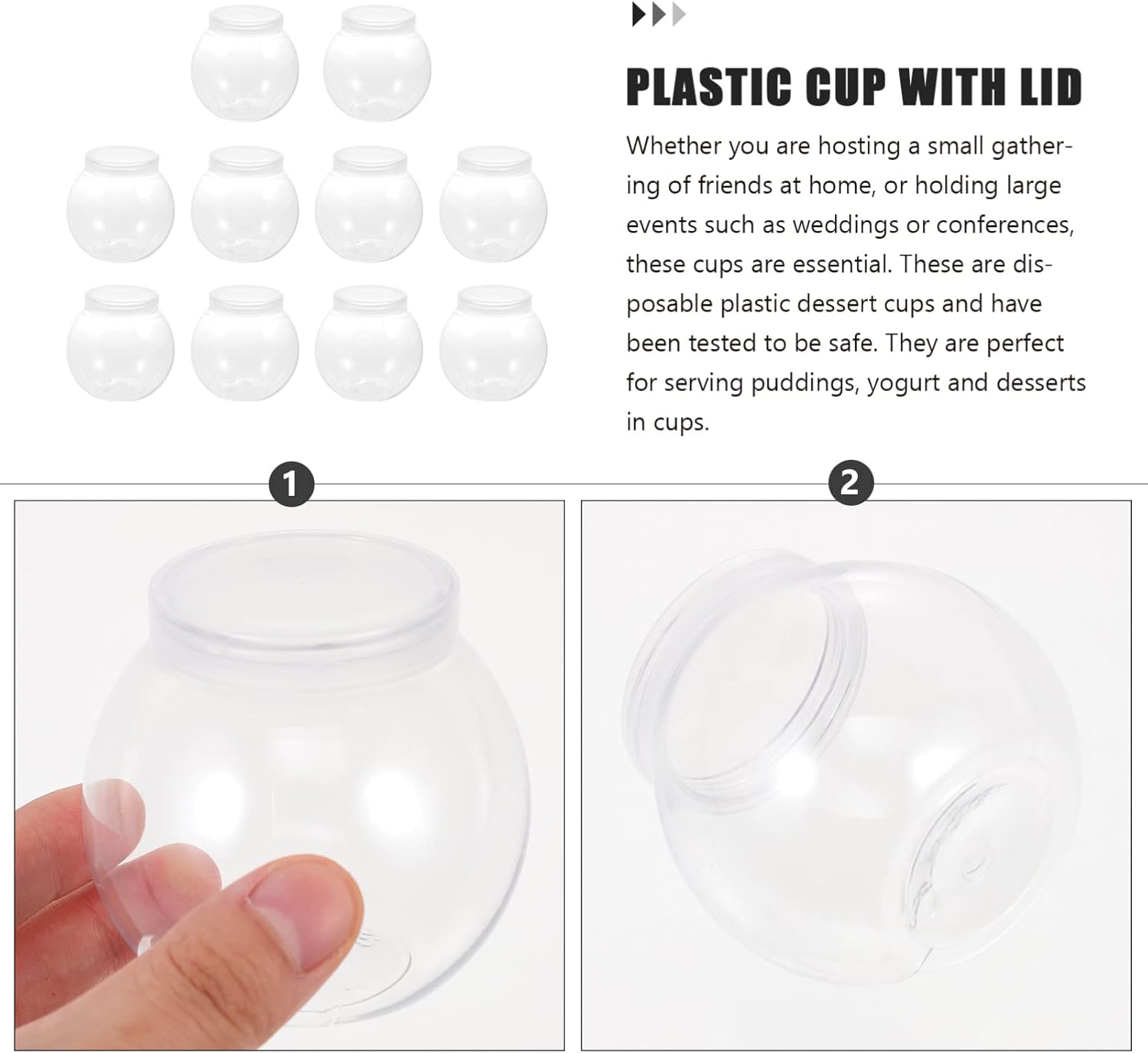 KALLORY 50 Pcs Plastic Cup Jelly Cup Plastic Jelly Cup Tasting Tumbler Containers with Lids Plastic Cups with Lids Party Dessert Container Plastic