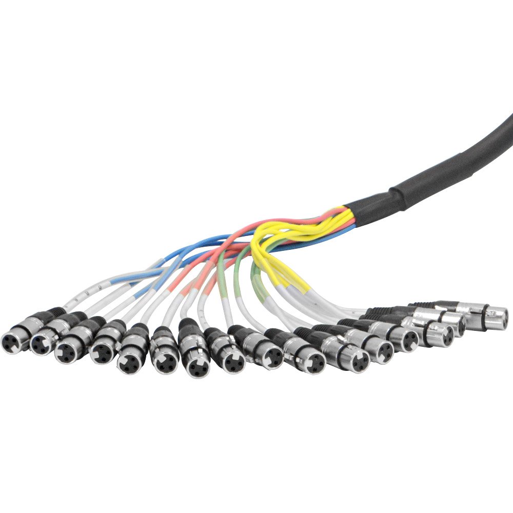 Seismic Audio – SARLX-16×100-16 Canales XLR Coloreado Mutil-Patch Cable Snake 100 pies