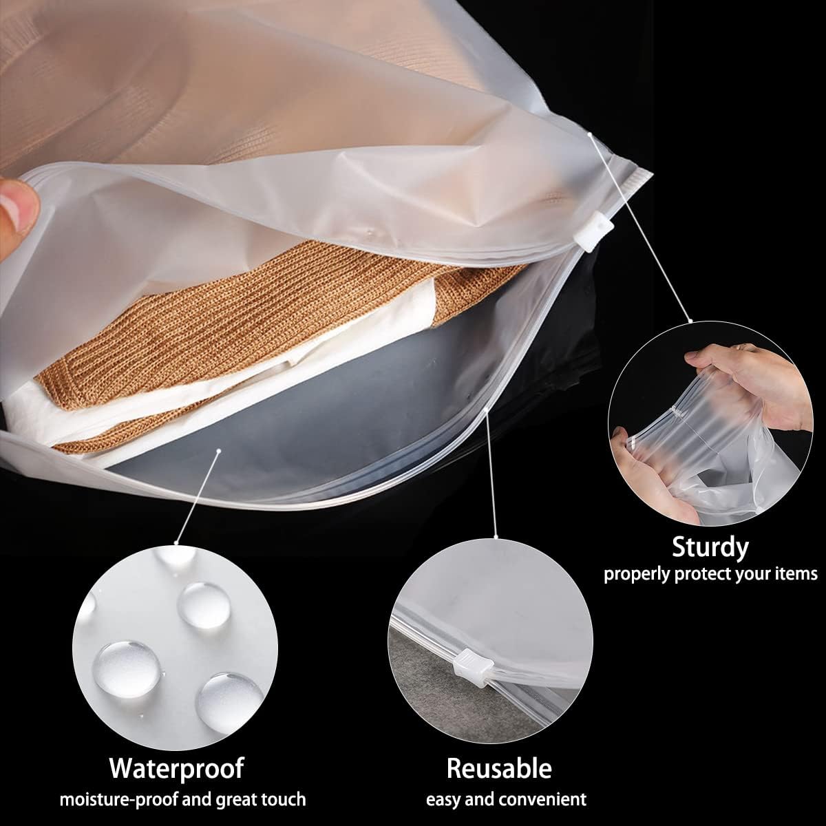 30 bolsas de almacenamiento de viaje, bolsas de plástico reutilizables con cremallera para bolsa de hospital, bolsa de almacenamiento de equipaje