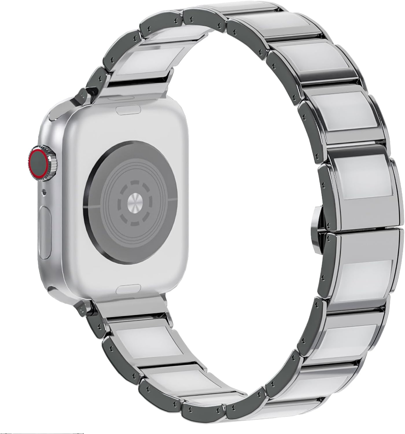 Correa de metal compatible con Apple Watch de 1.496 in 1.575 in 1.614 in 1.654 in 1.732 in 1.772 in 1.929 in, pulsera de jade con incrustaciones de