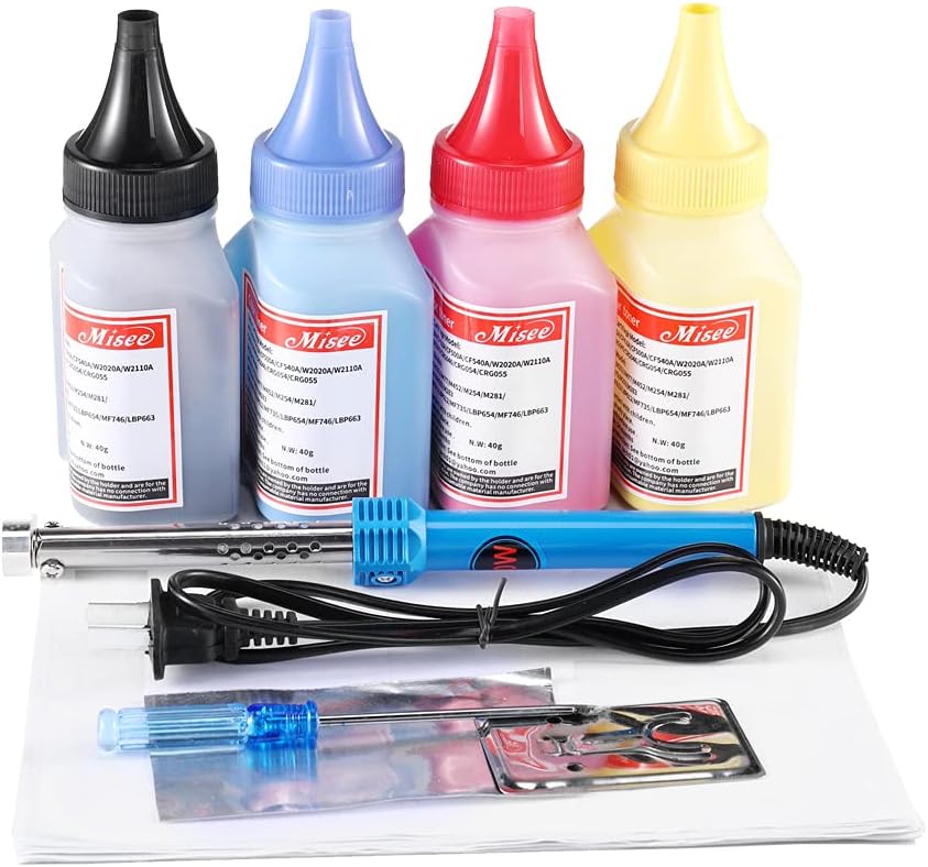 Kit de recarga de tóner compatible para impresora Canon CRG-045 CRG-046 CRG-054 054H CRG-055 055H serie color paquete de 4 (con herramientas)