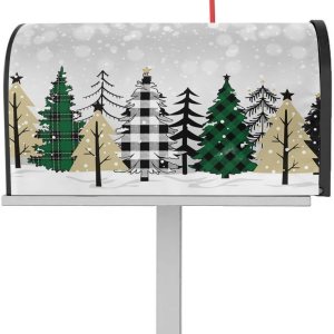 Fundas magnéticas para buzón de árbol de Navidad, diseño de árbol de Navidad, copo de nieve de invierno, para jardín, patio, decoración al aire Fundas magnéticas para buzón de árbol de Navidad, diseño de árbol de Navidad, copo de nieve de invierno, para jardín, patio, decoración al aire