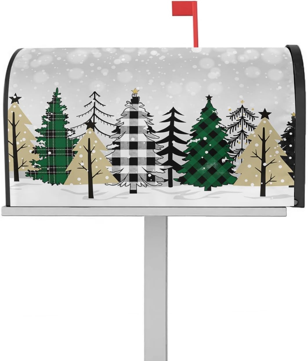 Fundas magnéticas para buzón de árbol de Navidad, diseño de árbol de Navidad, copo de nieve de invierno, para jardín, patio, decoración al aire