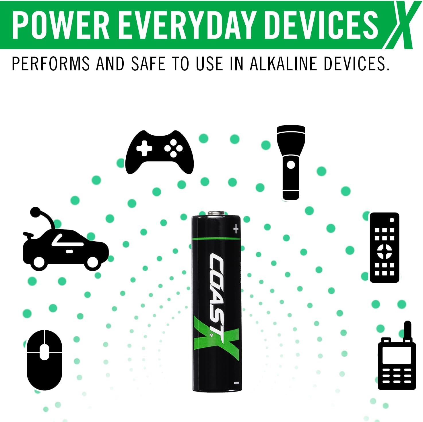 Coast Baterías recargables AA USB-C, ZITHION-X, iones de litio 1.5 V 2400 mAh, larga duración, se carga menos de 2 horas, más de 1000 cargas, cable