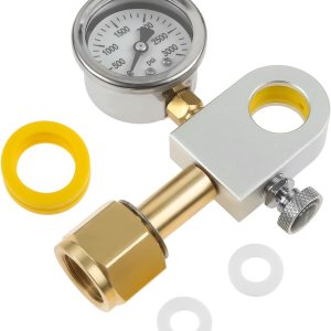 Adaptador de recarga de CO2 con medidor de presión, adaptador rápido de repuesto de carbonatador de intercambio de soda plateado TEENGSE compatible Adaptador de recarga de CO2 con medidor de presión, adaptador rápido de repuesto de carbonatador de intercambio de soda plateado TEENGSE compatible