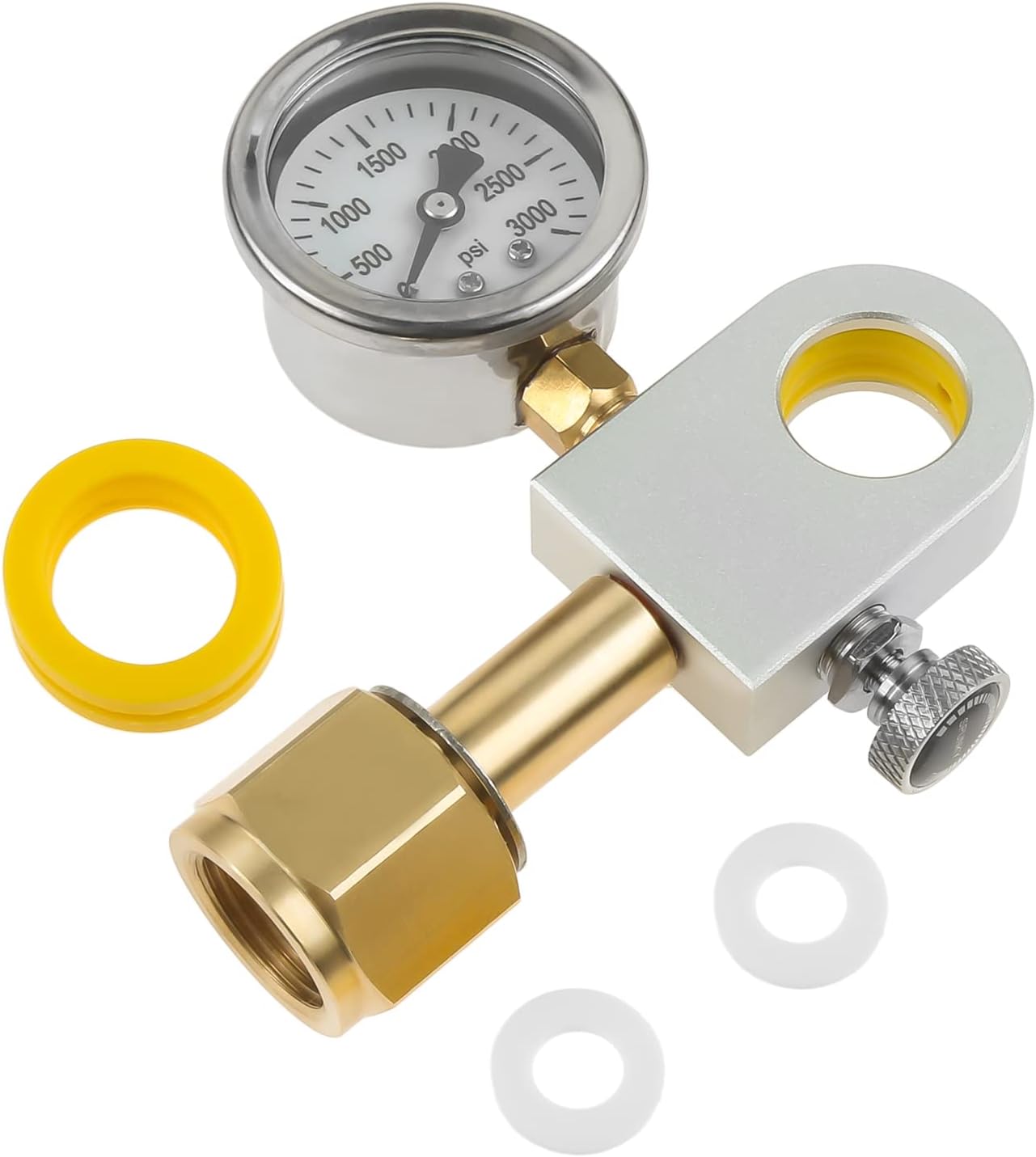Adaptador de recarga de CO2 con medidor de presión, adaptador rápido de repuesto de carbonatador de intercambio de soda plateado TEENGSE compatible