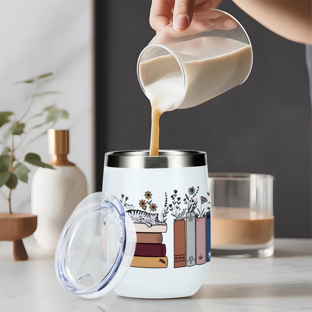 Vaso inspirado para decoración de libros, regalos para amantes de los libros, taza de café con letras musicales, regalo de amor para mujeres,