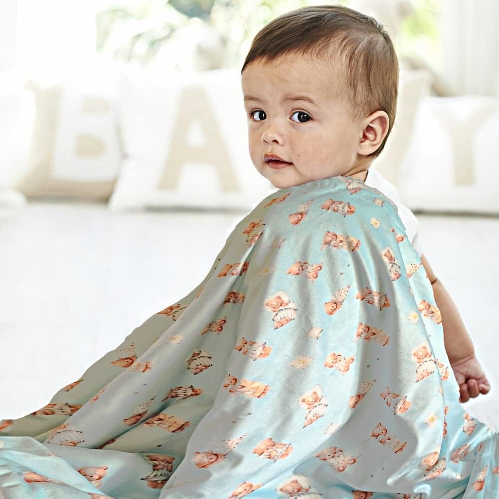 Mitchkee Manta de bebé, manta reversible de forro polar, cálida, suave y acogedora manta de felpa para cunas, cochecito, cama y sofá. Manta para