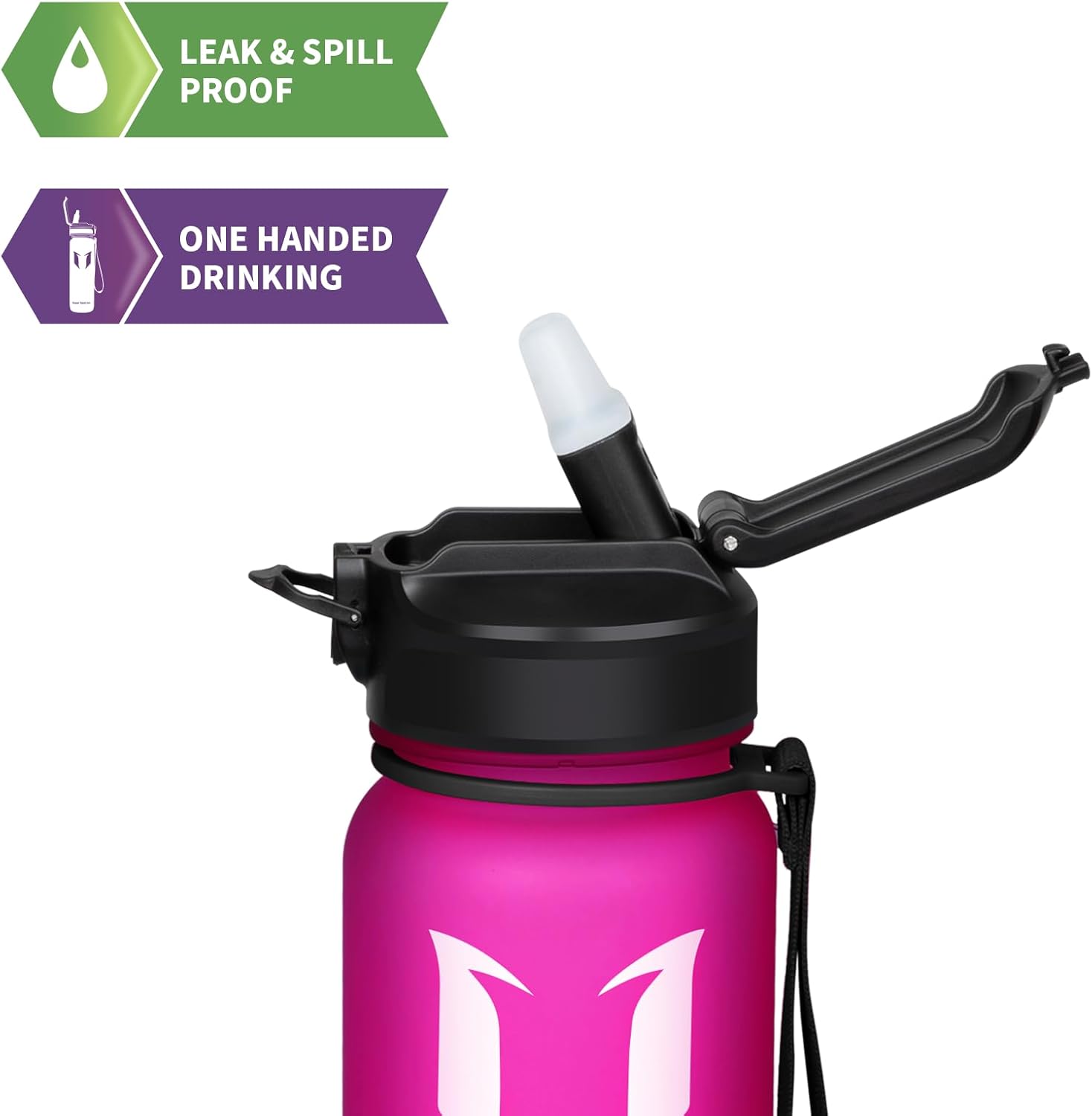 Super Sparrow Sports Water Bottle with Straw – 25 oz32 oz – Non-Toxic BPA Free & Eco-Friendly Tritan Co-Polyester Plastic Water Bottle – Leak Proof