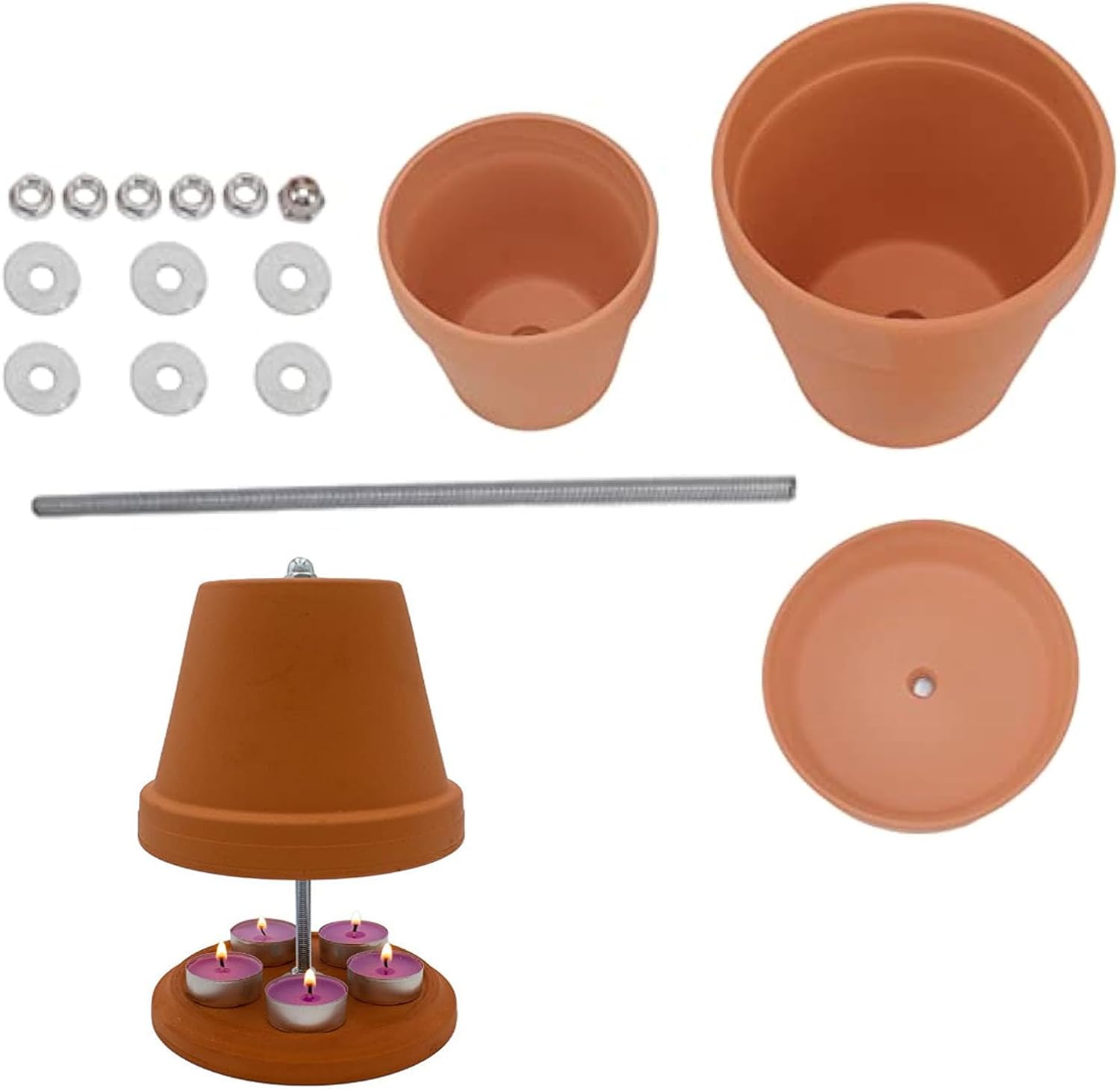 Calentador de olla de vela y arcilla, calentador de macetas y velas de arcilla 2024, calentador de luz de té, calentador de tetera, escritorio