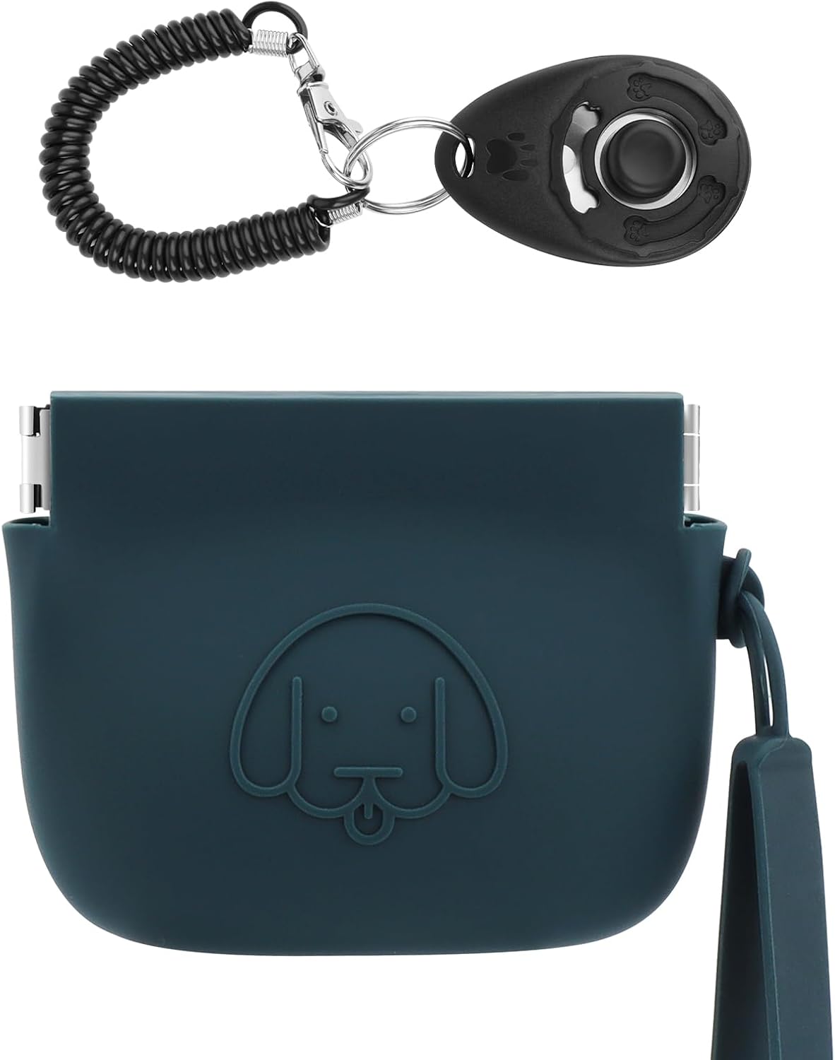 WALLFID Bolsa pequeña de silicona para perros, cierre automático, con clic de entrenamiento para mascotas, bolsa de senderismo para perros y gatos,
