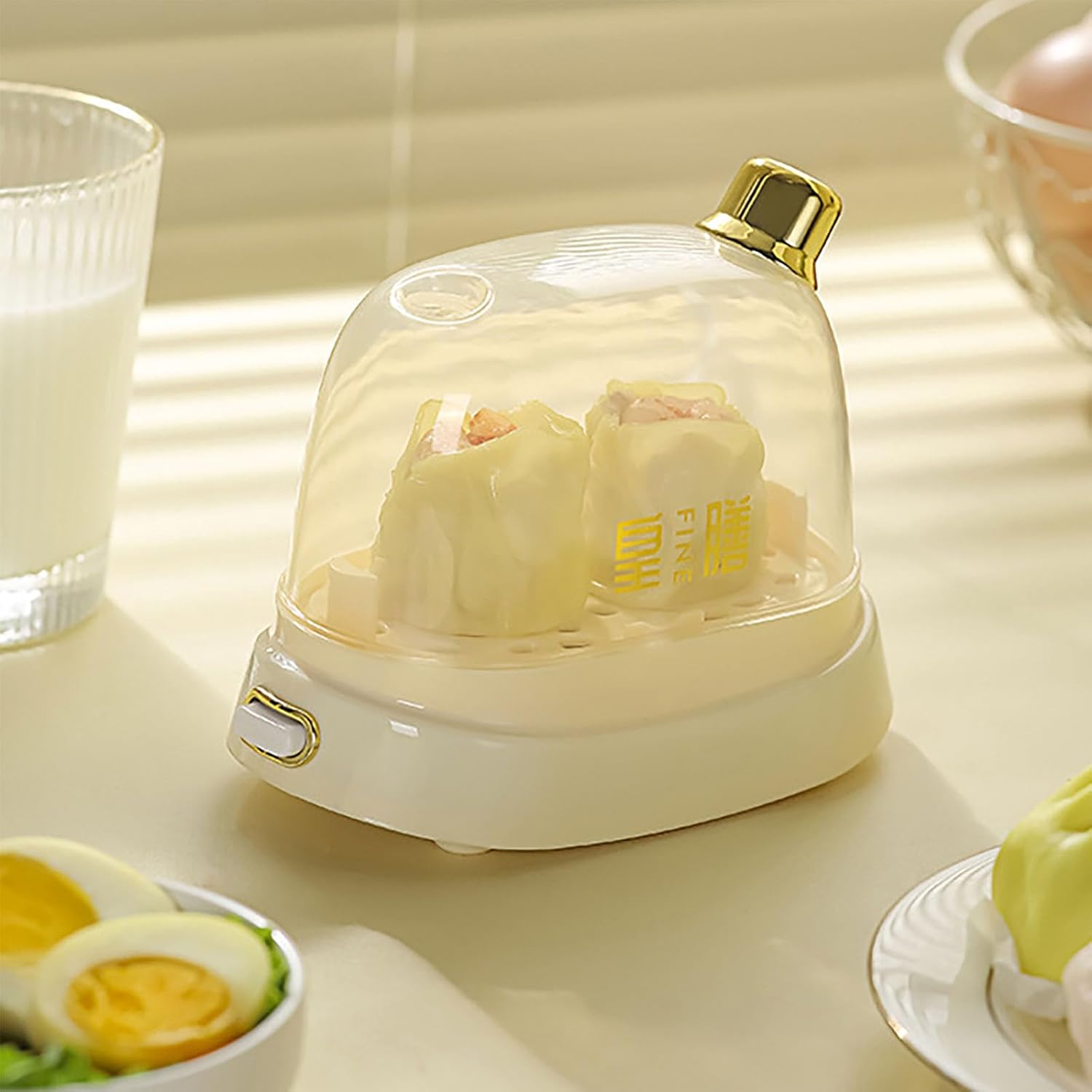Cocina eléctrica para huevos, vaporizador eléctrico de huevos de 220 V 120 W, olla eléctrica para huevos con capacidad para 2 huevos, temporizador