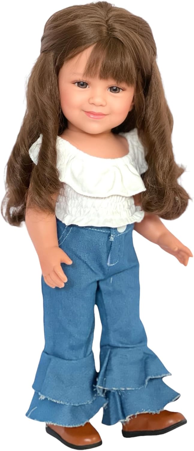 MBD Moderno traje de mezclilla para muñecas Kennedy y Friends de 18 pulgadas y todas las demás muñecas de 18 pulgadas, ropa de muñeca de 18 pulgadas