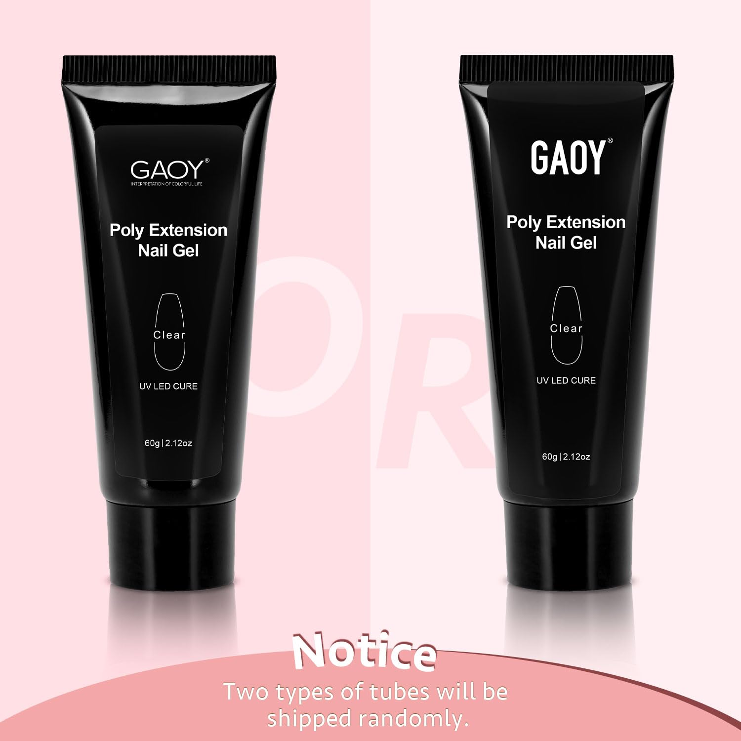 GAOY Polygel, gel de extensión de uñas de 2.12 oz, gel constructor blanco para mejorar las uñas para principiantes y profesionales de arte de uñas,