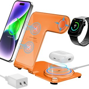 Cargador inalámbrico, estación de carga inalámbrica 3 en 1 de aleación de aluminio para Apple iPhoneiWatchAirpods, iPhone15, 14, 13, 12, 11 (Pro, Cargador inalámbrico, estación de carga inalámbrica 3 en 1 de aleación de aluminio para Apple iPhoneiWatchAirpods, iPhone15, 14, 13, 12, 11 (Pro,