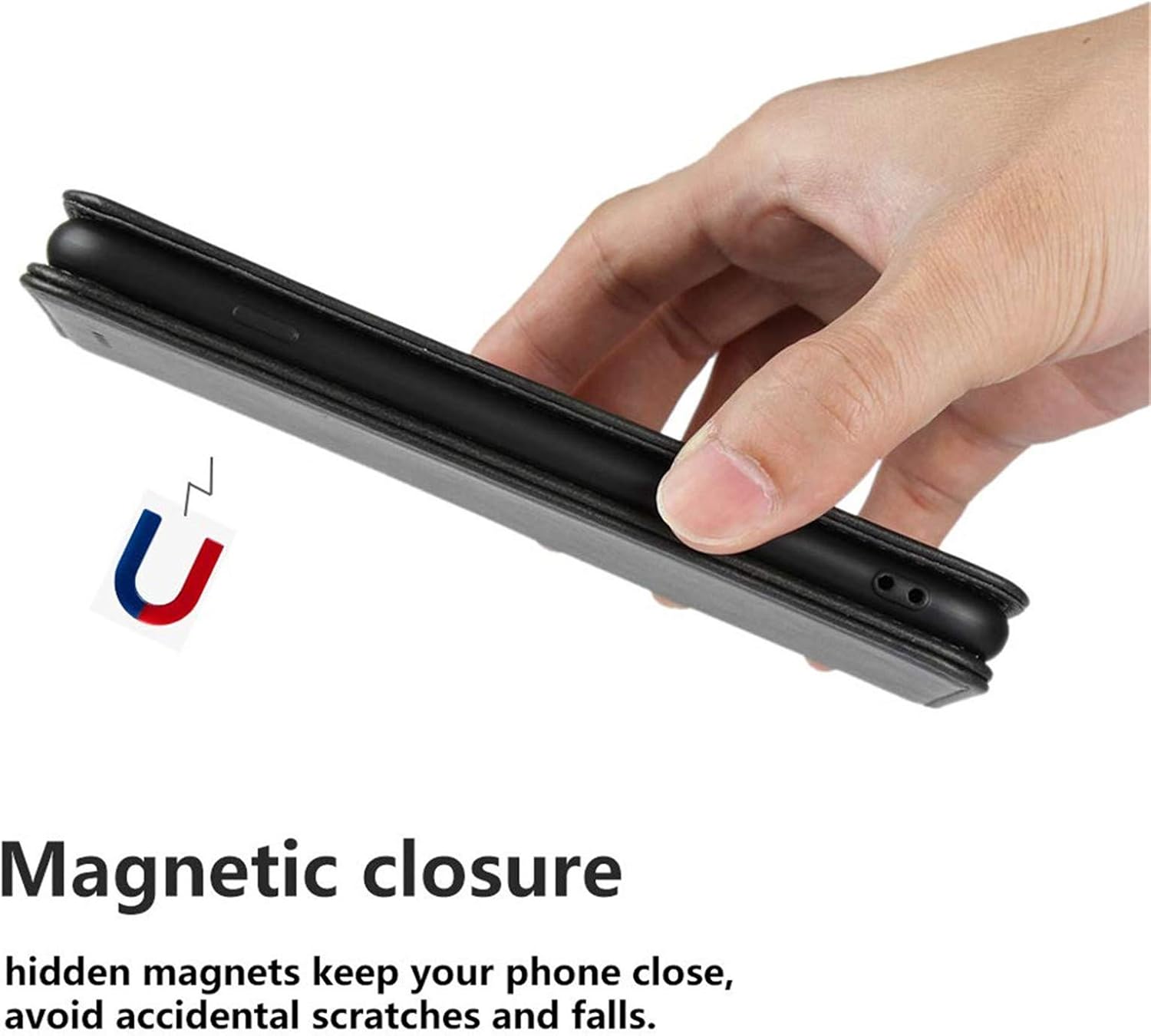 Zouzt Funda tipo cartera de piel sintética de alta calidad compatible con Samsung Galaxy A32 0.18 oz, con cierre magnético, función atril, ranuras