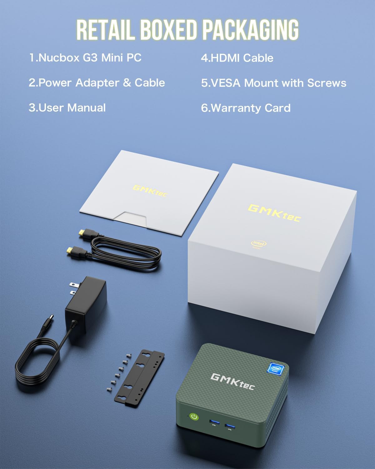 GMKtec Mini PC N100, G3 Intel Alder Lake N100 Windows 11 Pro (3.4 GHz), 8 GB DDR4 RAM 256 GB PCIe M.2 SSD, computadora de escritorio 4K Dual HDMI