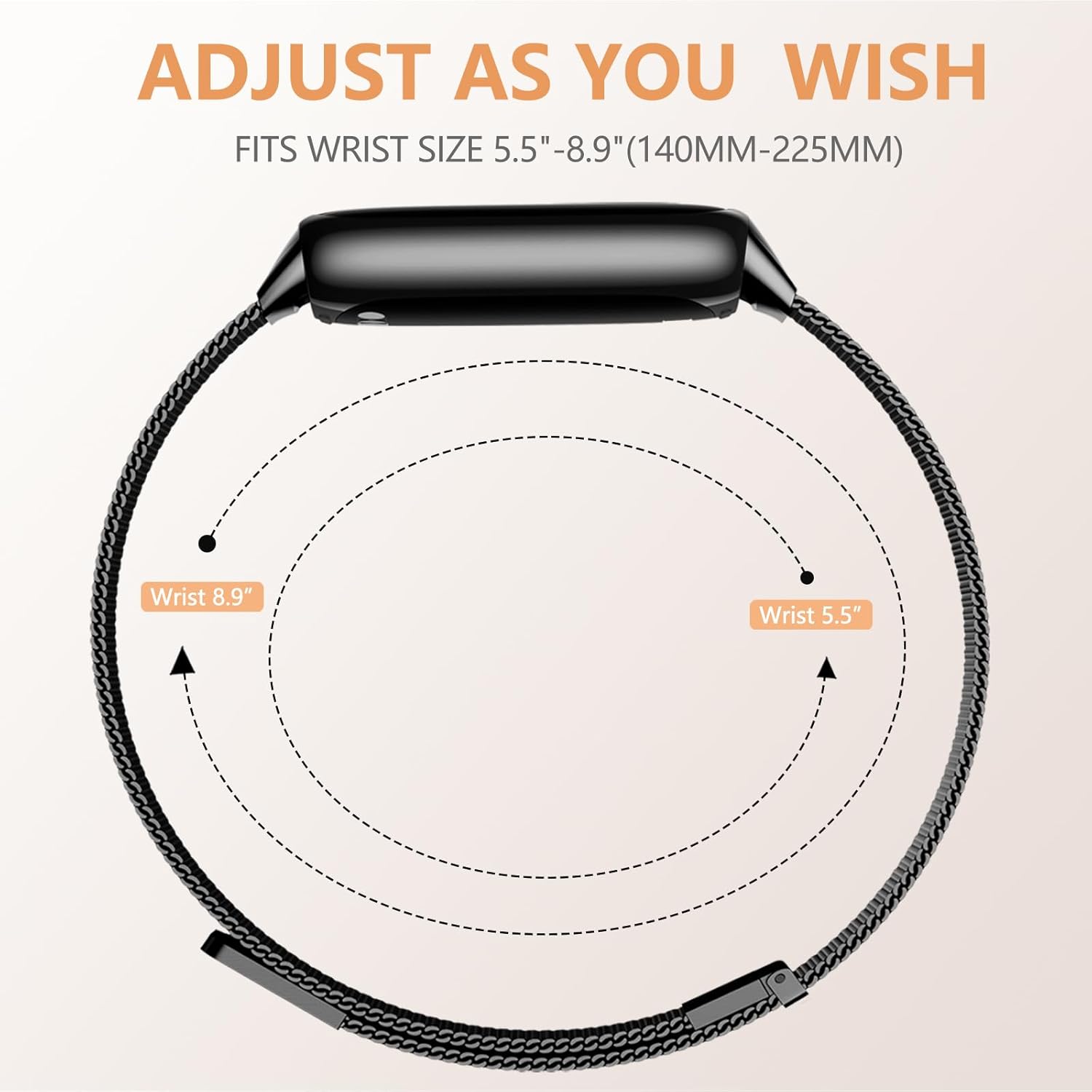 Zedoli Compatible con Fitbit Luxe Bands para mujeres y hombres, correa de repuesto de metal de malla milanesa de acero inoxidable para Fitbit