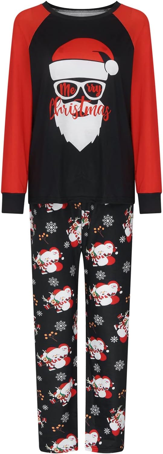 JEGULV Pijamas de Navidad para la familia de 4, conjunto de pijamas familiares de Navidad, pijamas familiares a cuadros rojos y verdes