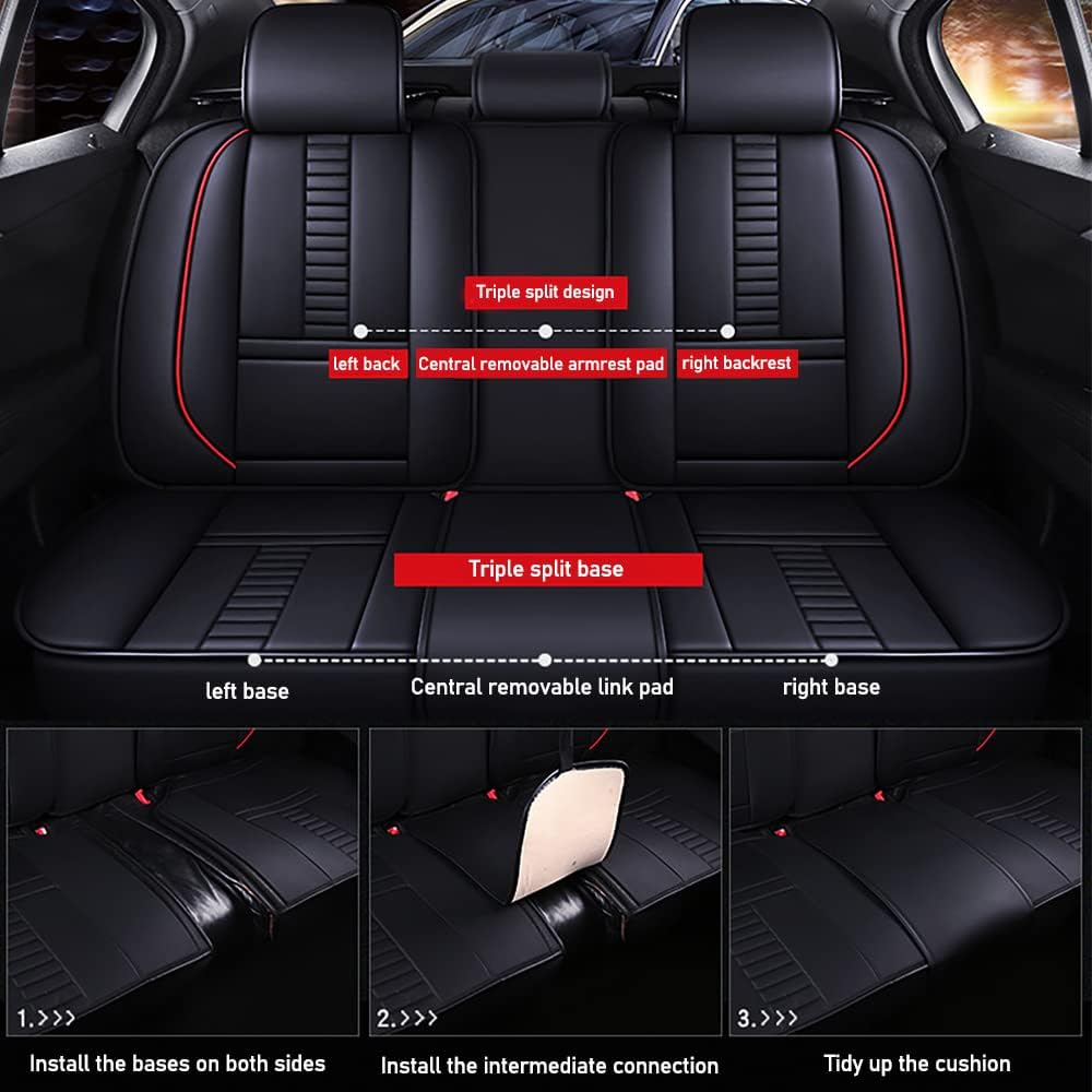 Juego completo de fundas de asiento de automóvil de ajuste universal para BMW X3 2009-2023, juegos interiores de automóvil de piel sintética con