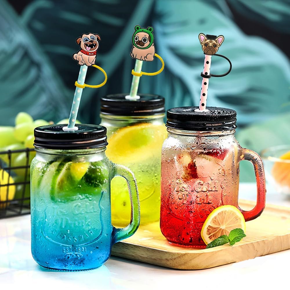 6 fundas para popotes de silicona para vasos, a prueba de polvo, reutilizables, para popotes de 0.315 a 0.315 pulgadas (0.276-0.315 in) (funda para
