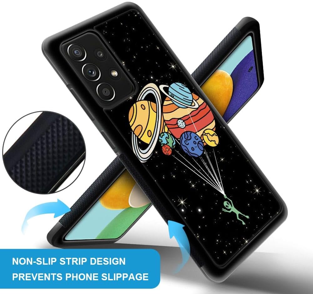 Funda compatible con Samsung Galaxy A53 5G, sistema solar de globo alienígena, diseño de patrón increíble, a prueba de golpes, antiarañazos, carcasa