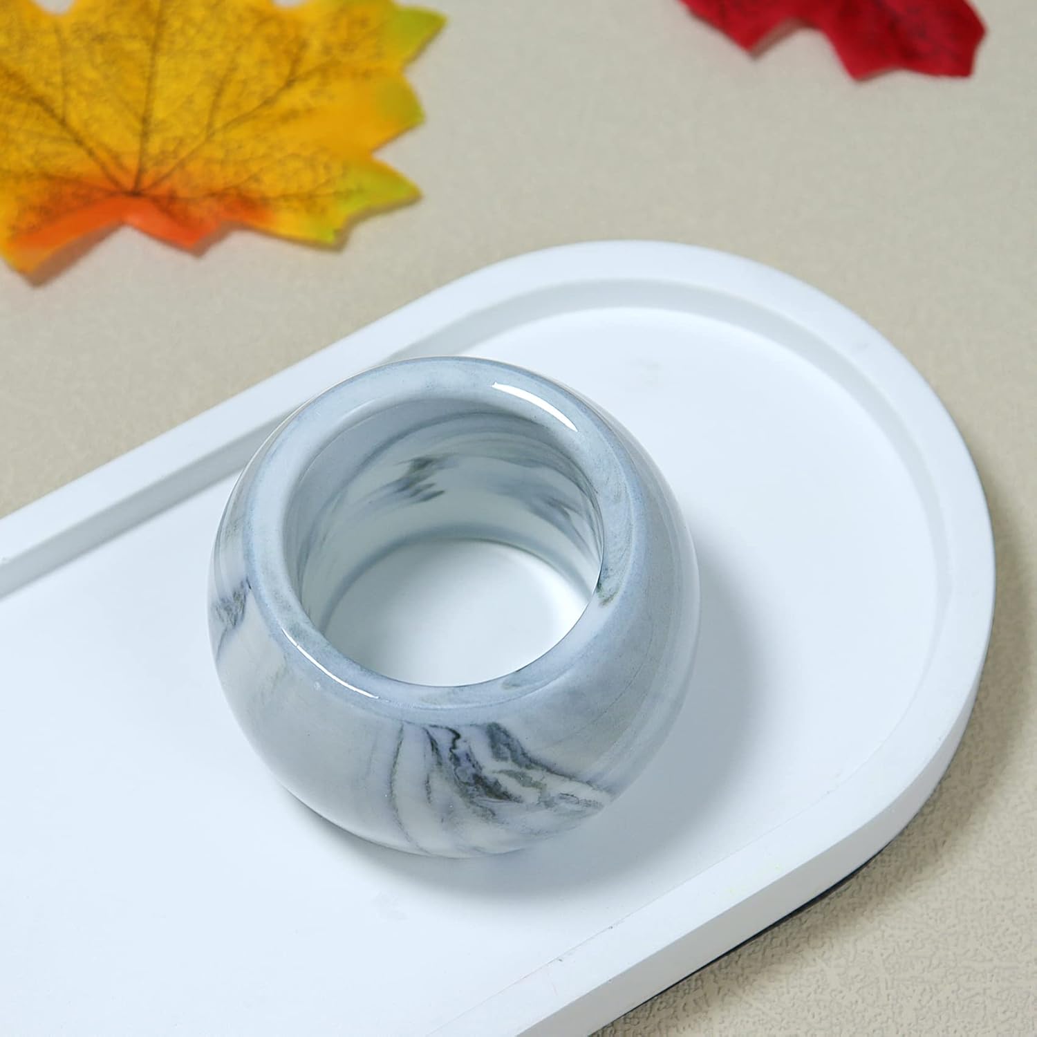 Soporte pequeño de cerámica para cepillo de dientes eléctrico para encimera de tocador de baño, juego de 2, gris