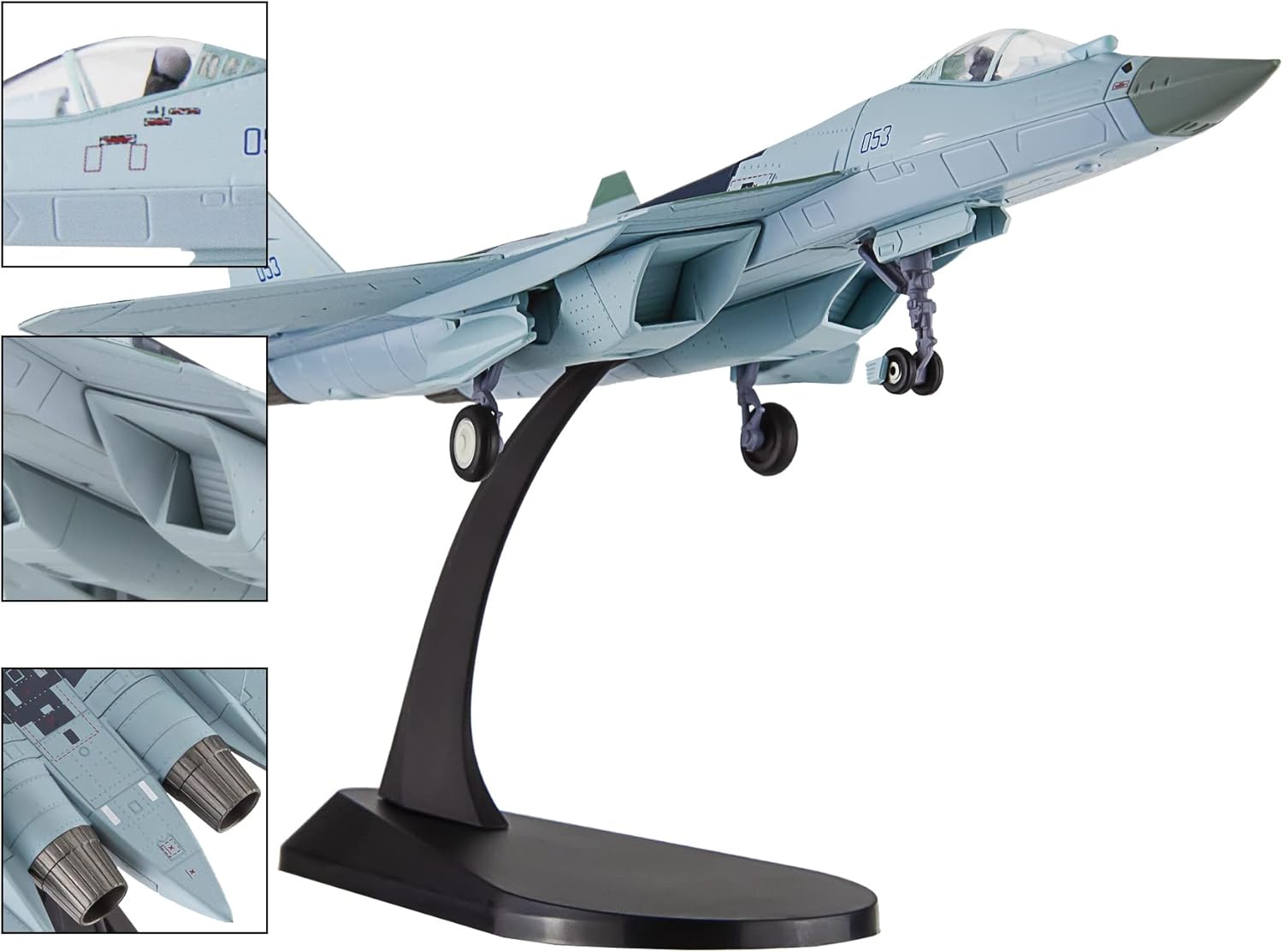 Fighter Jet Modelo 1100 Escala SU-57 Modelo fundido a troquel Aviones Modelo de aviones de combate Falcon Fighter Modelo pintado a presión Modelo de