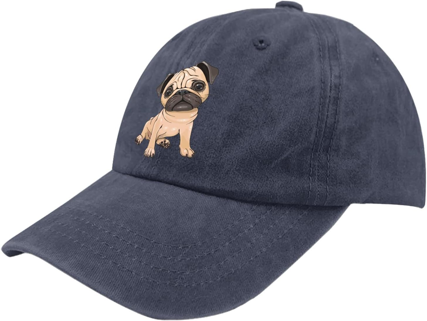 Sombreros Pug Dog Dad Sombrero para Hombre Vintage Denim Gorra de béisbol ajustable
