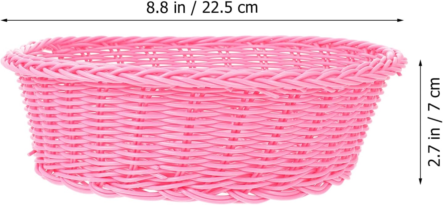 FOMIYES Organizador de frutas, cesta de almacenamiento de ratán, cesta de frutas de cocina, bandeja de almacenamiento tejida a mano, cesta de