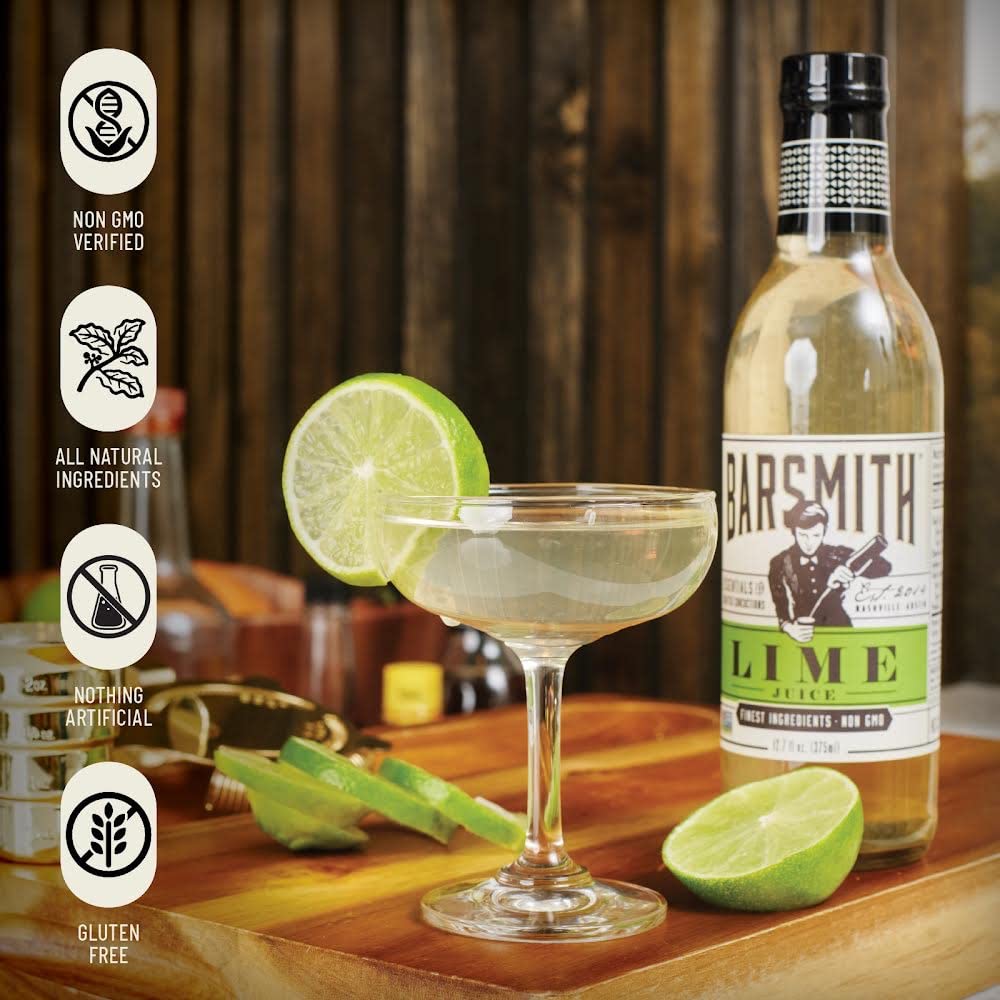 Barsmith Bar Essentials – Jugo de lima endulzado, sabor a lima para el Gimlet perfecto, botella de 12.7 onzas, paquete de 3