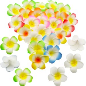 40 piezas de 1.6 pulgadas de espuma artificial hawaiana de plumeria para el cabello, decoración de playa para novia, boda, fiesta, playa, 4 colores 40 piezas de 1.6 pulgadas de espuma artificial hawaiana de plumeria para el cabello, decoración de playa para novia, boda, fiesta, playa, 4 colores