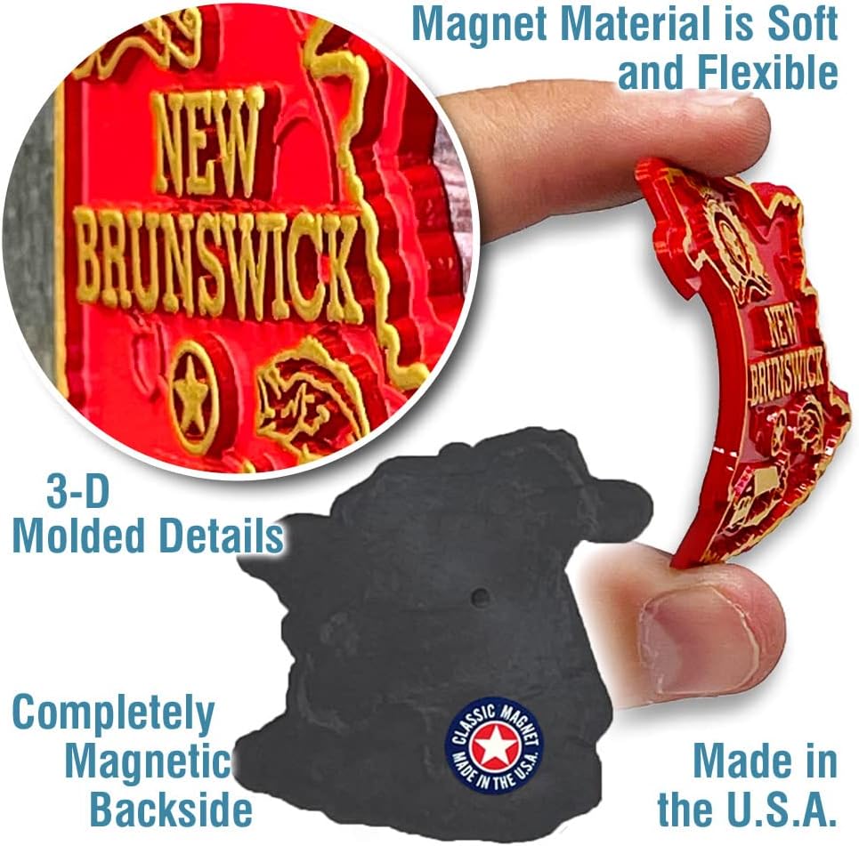 Imán de la provincia de New Brunswick por Classic Magnets, recuerdos coleccionables fabricados en los Estados Unidos